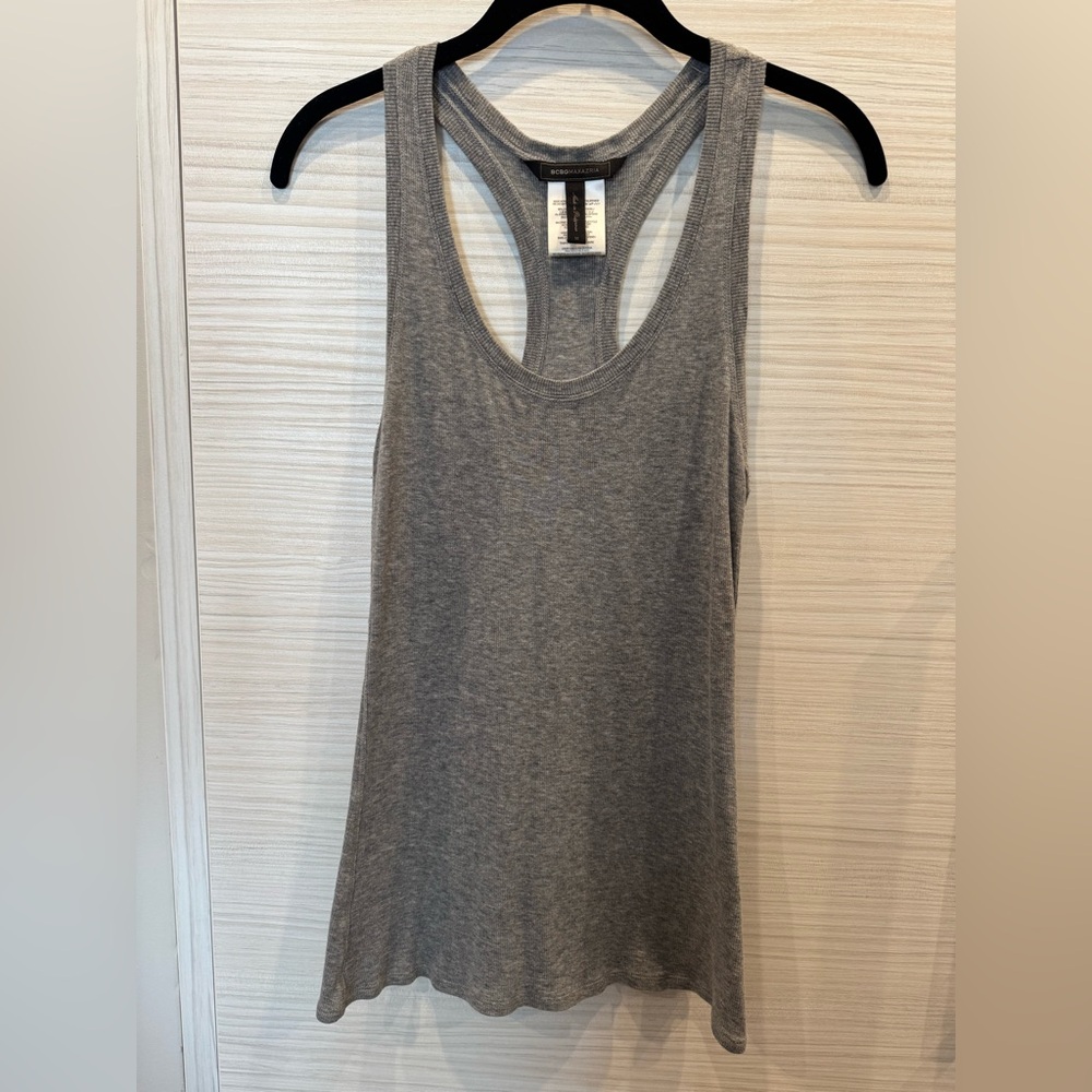 BCBGMaxAzria Gray Fitted Tank Top